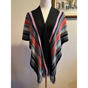 Missoni Chevron Open Poncho Shawl NWT One Size Boho Festival MSRP $358
